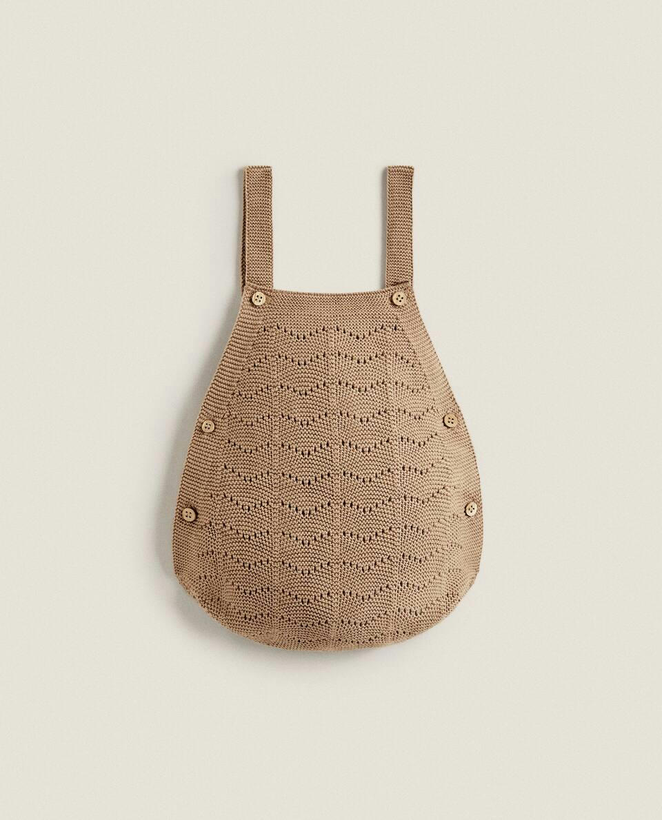 OPEN-KNIT DUNGAREES
