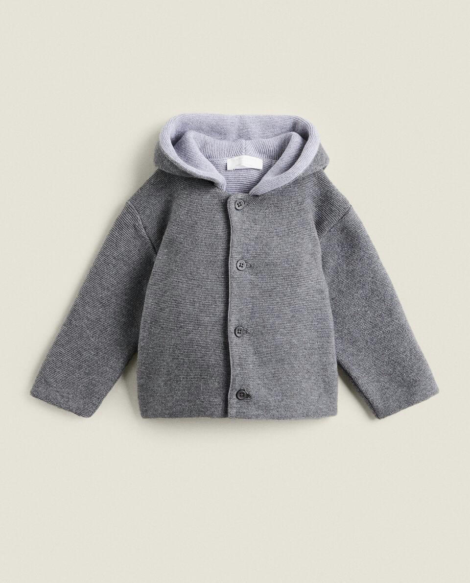 HOODED MERINO WOOL BABY JACKET