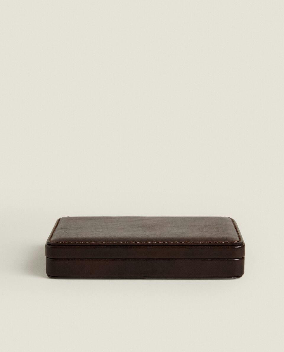 RECTANGULAR LEATHER JEWELLERY BOX