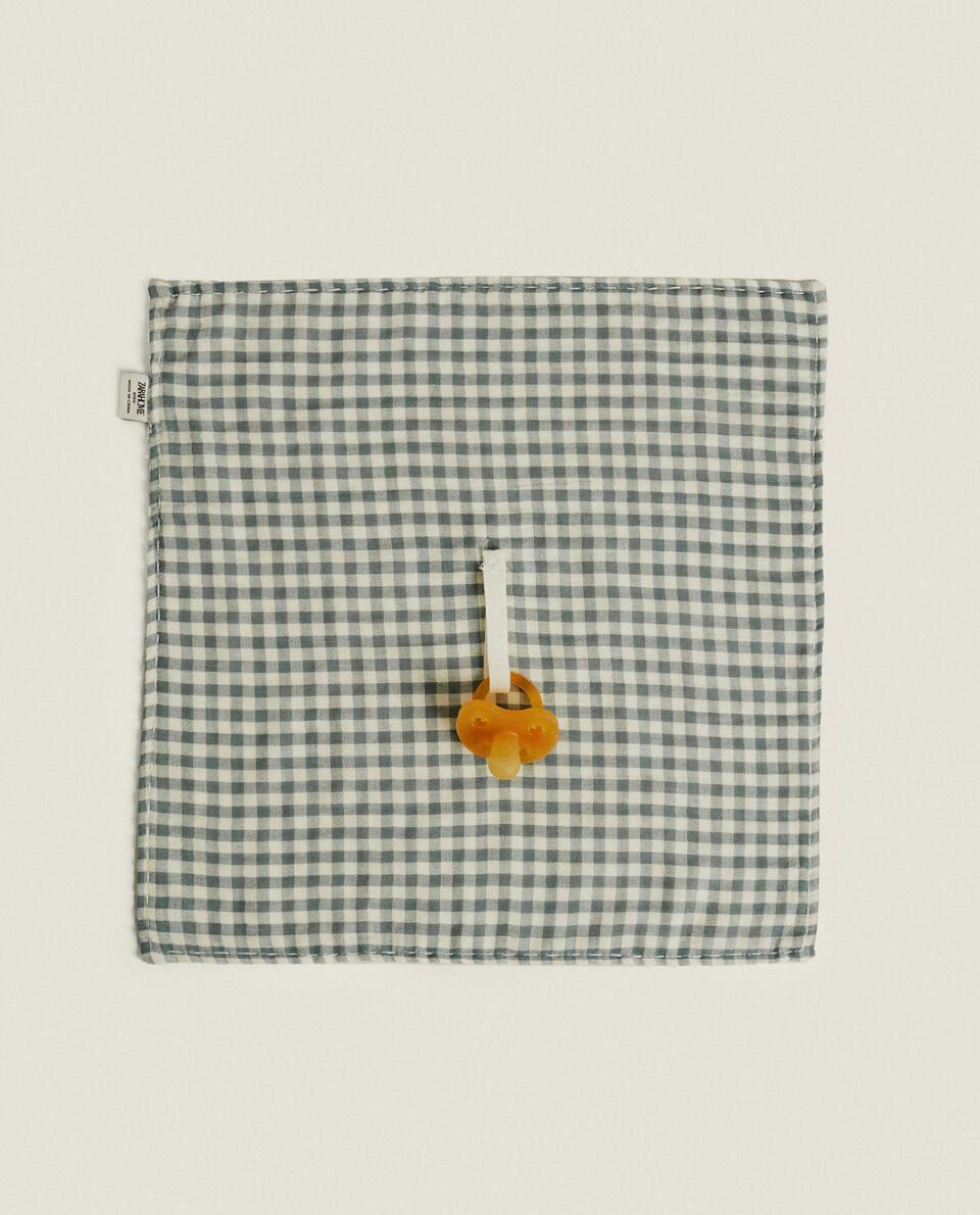 GINGHAM BABY DUMMY BLANKET