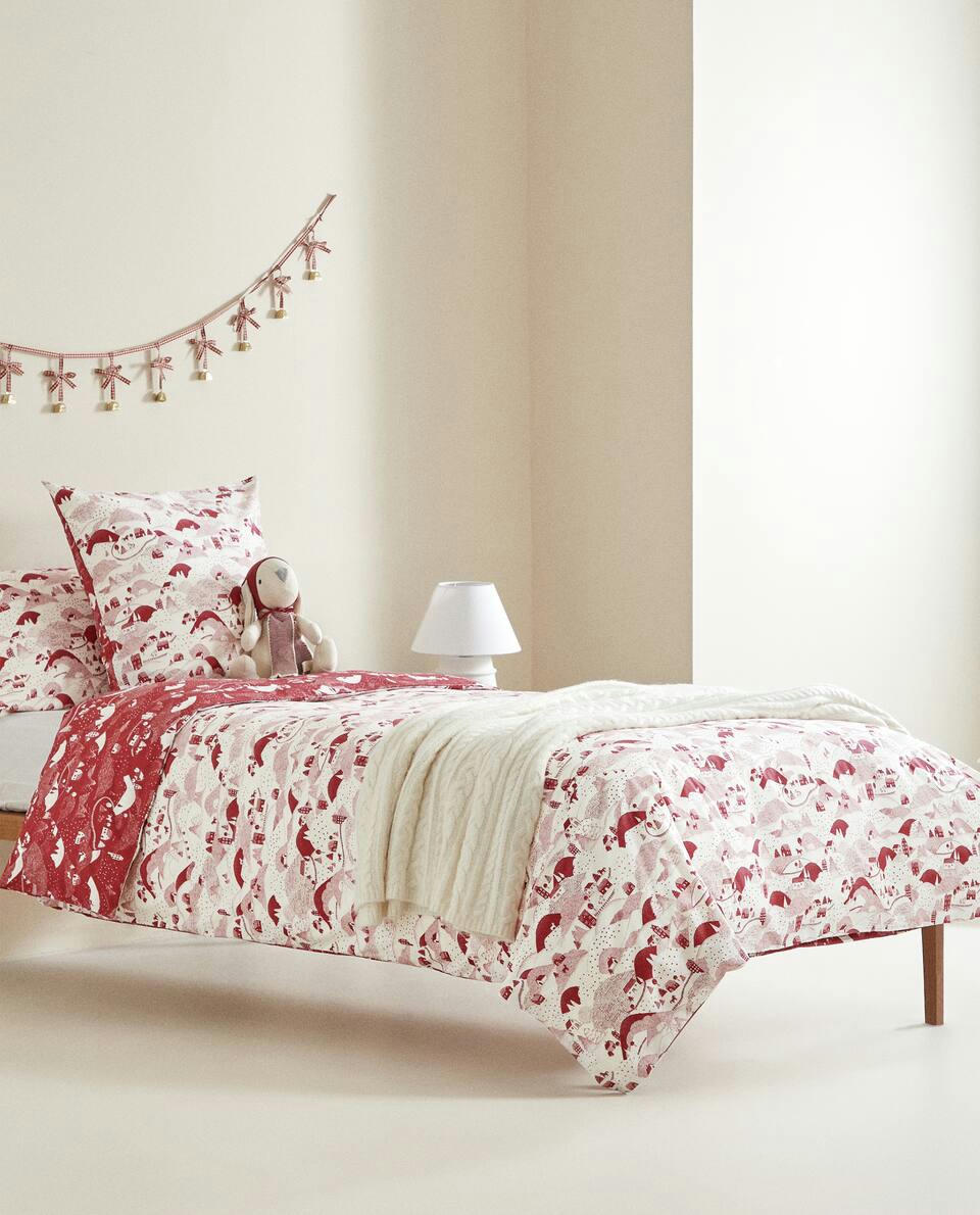 CHILDREN'S CHRISTMAS LANDSCAPE COTTON DUVET COVER