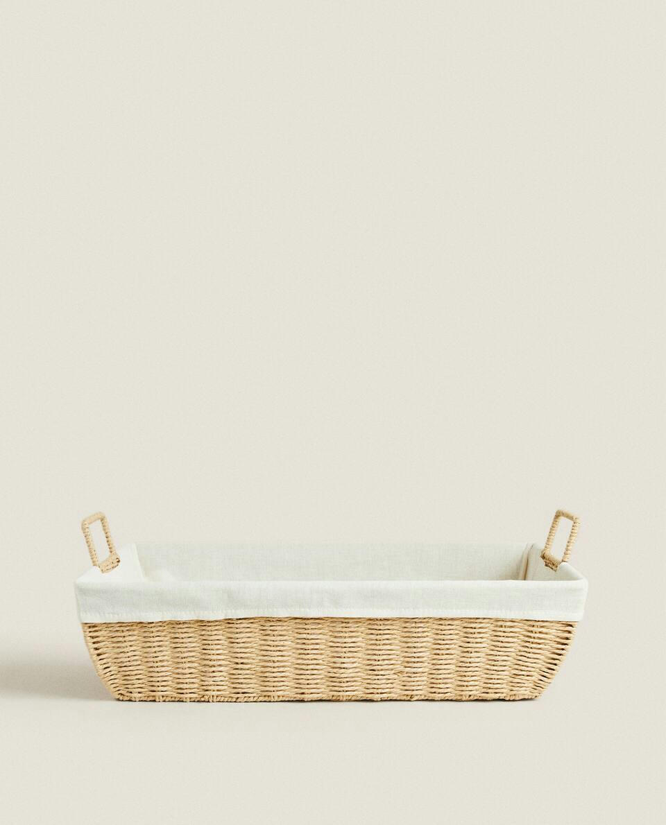 IRONING BASKET WITH FABRIC LINING