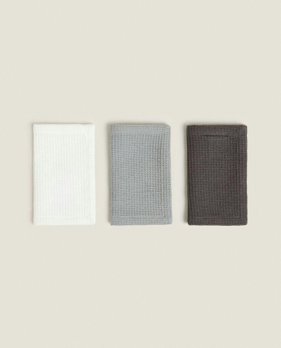 WAFFLE MINI TEA TOWEL (PACK OF 3)