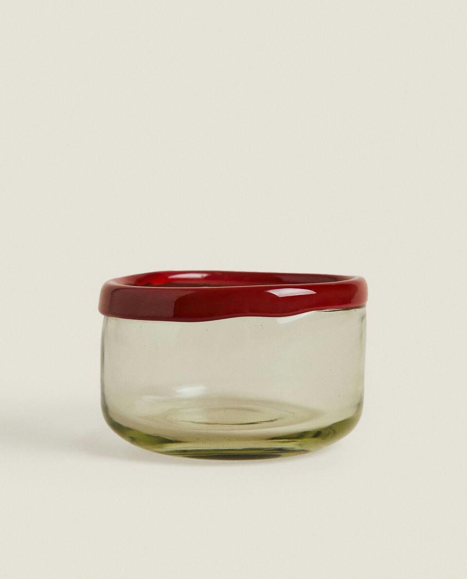RIMMED GLASS BOWL