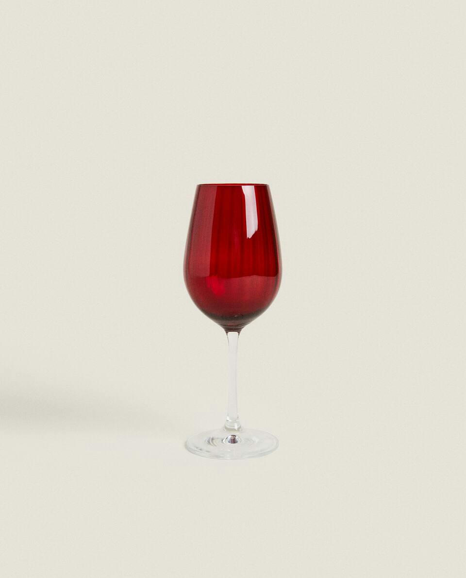 CHRISTMAS CRYSTALLINE COLOURED FLUTE GLASS