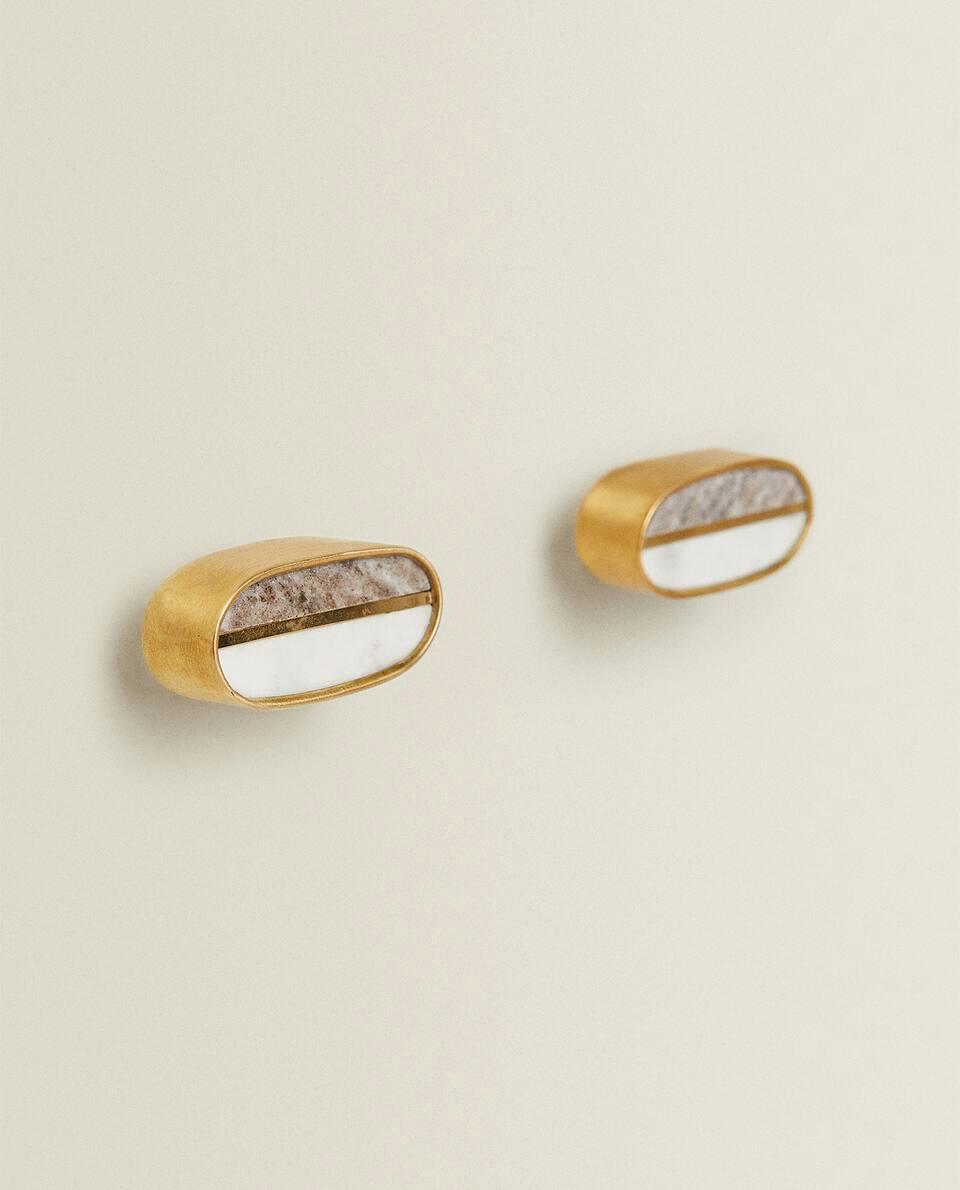 CONTRAST MARBLE DOOR KNOB (PACK OF 2)