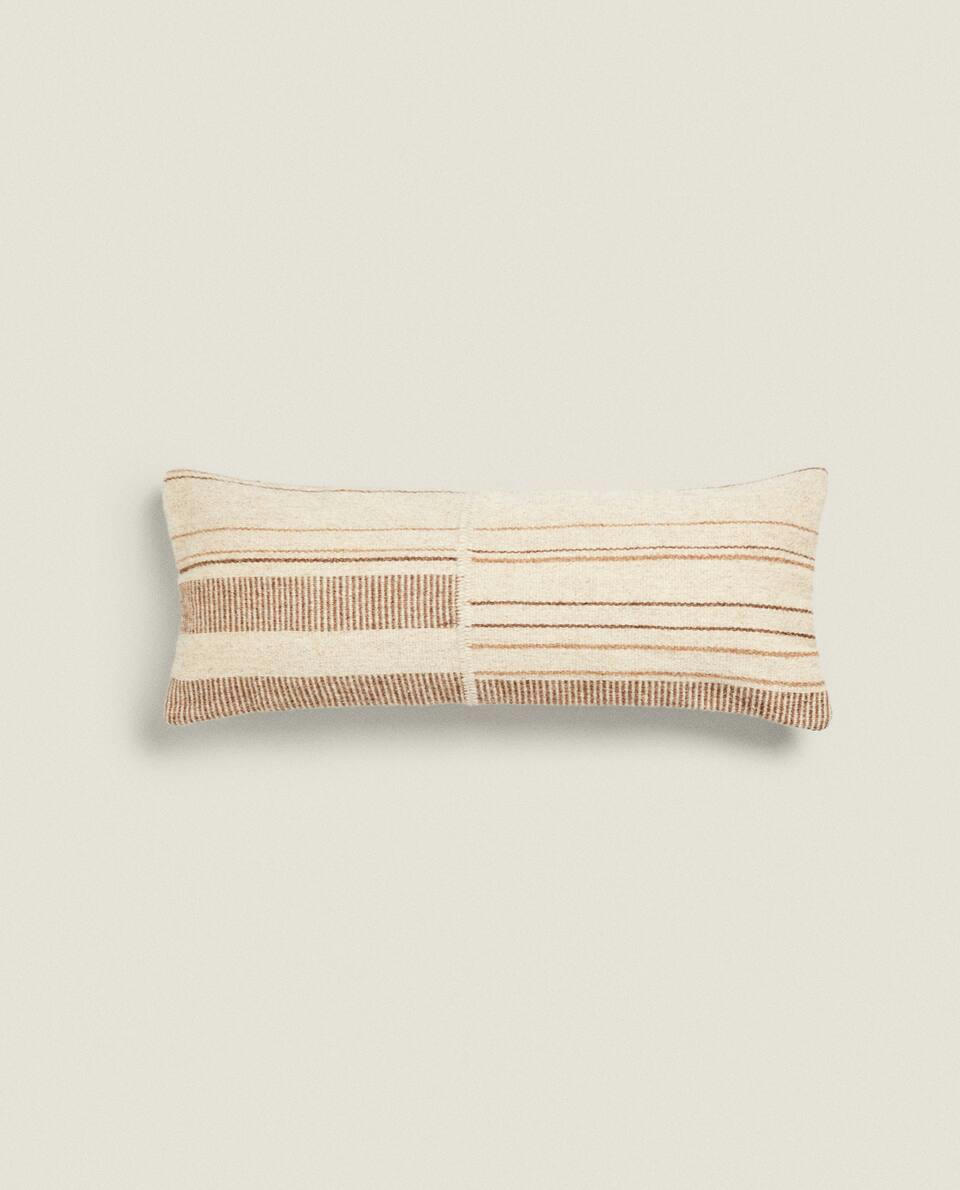 LINED WOOL BLEND CUSHION COVER