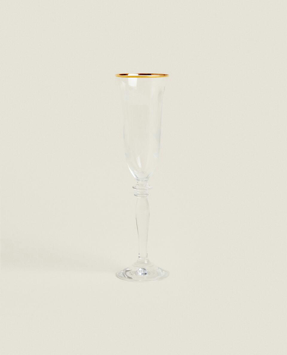 CRYSTALLINE CHRISTMAS FLUTE GLASS