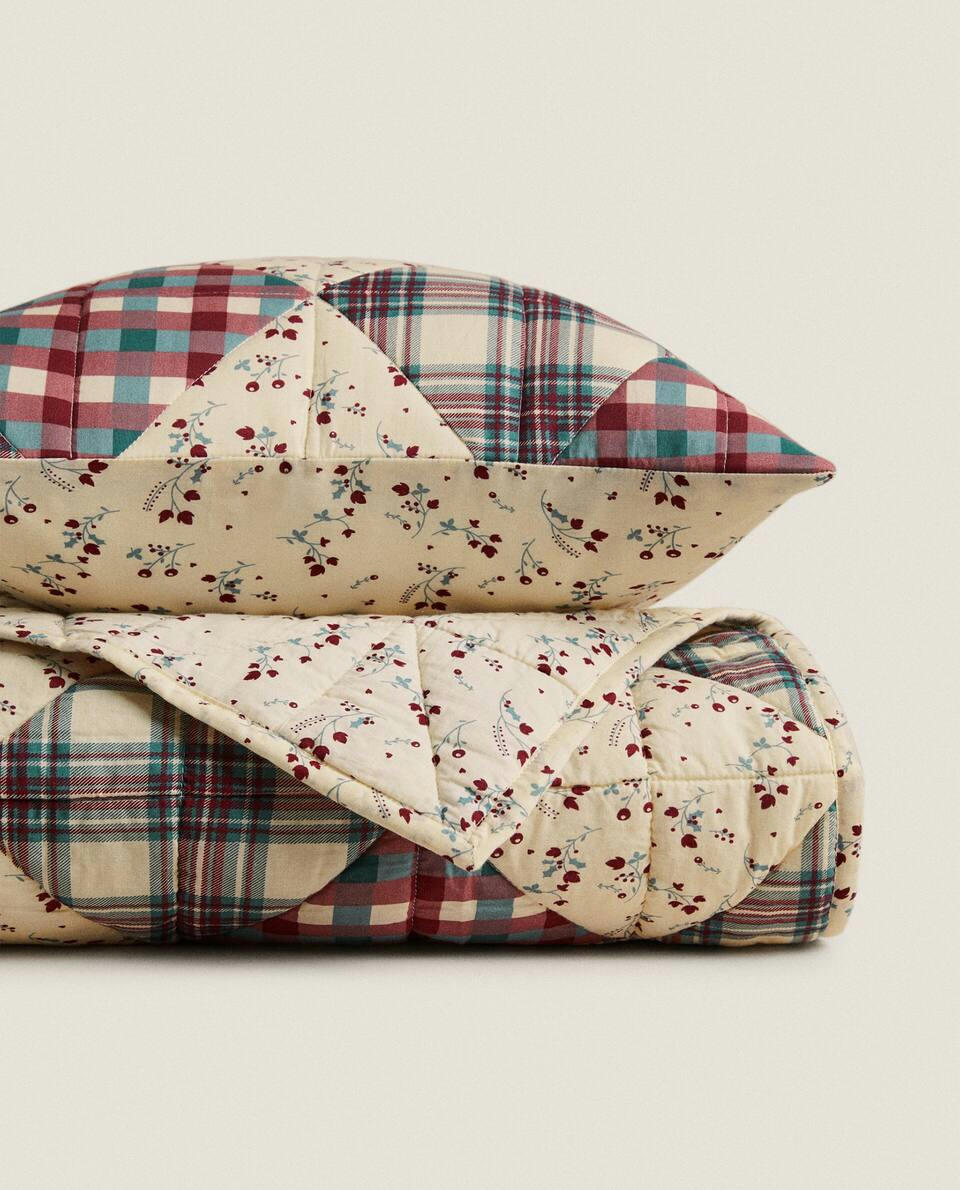 CHILDREN'S COTTON PATCHWORK BEDSPREAD CHRISTMAS