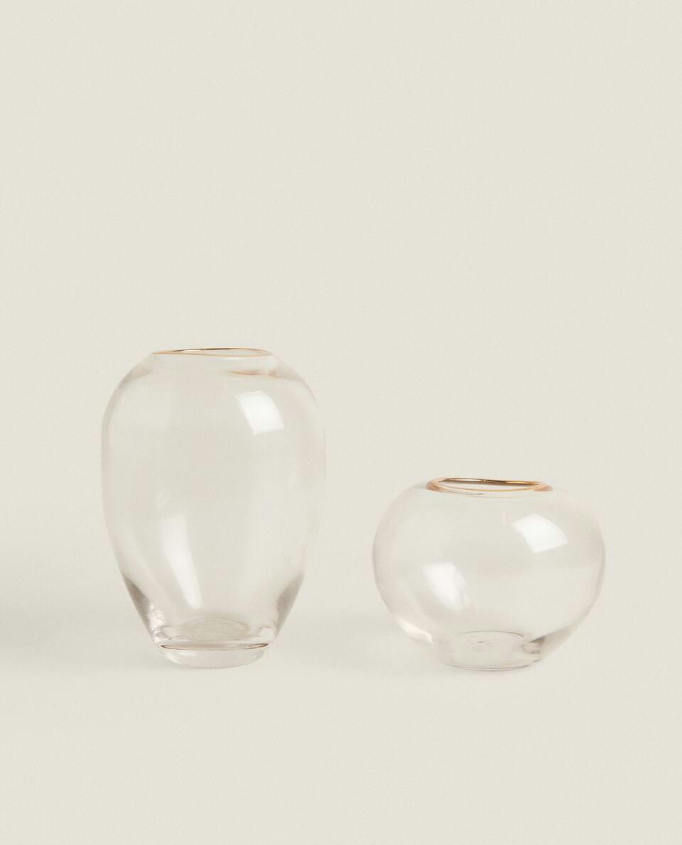 GLASS VASE WITH LINE