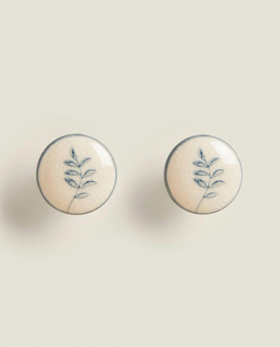 CERAMIC BLUE FLOWER HANDLE