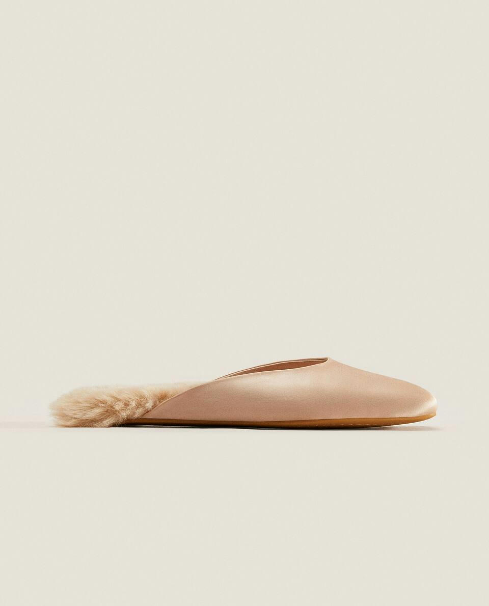 WARM SATIN MULES