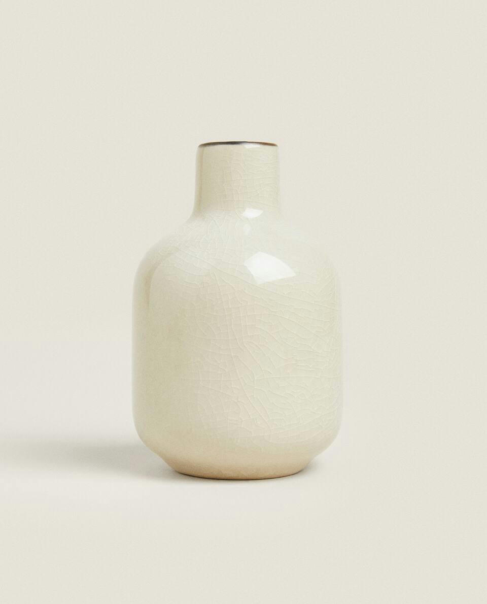 STONEWARE CRACKLED VASE