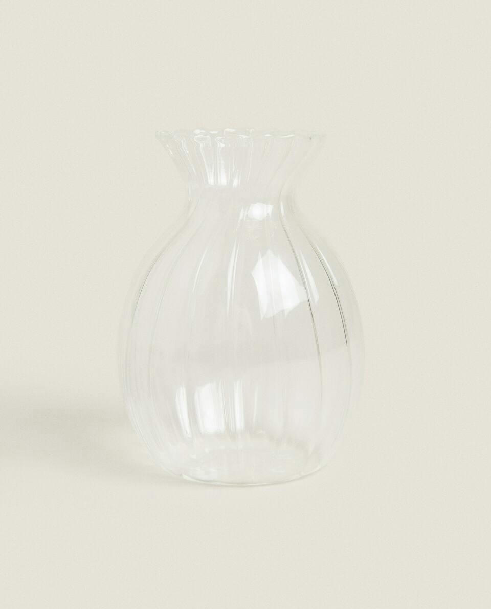 BOROSILICATE GLASS VASE WITH LINES