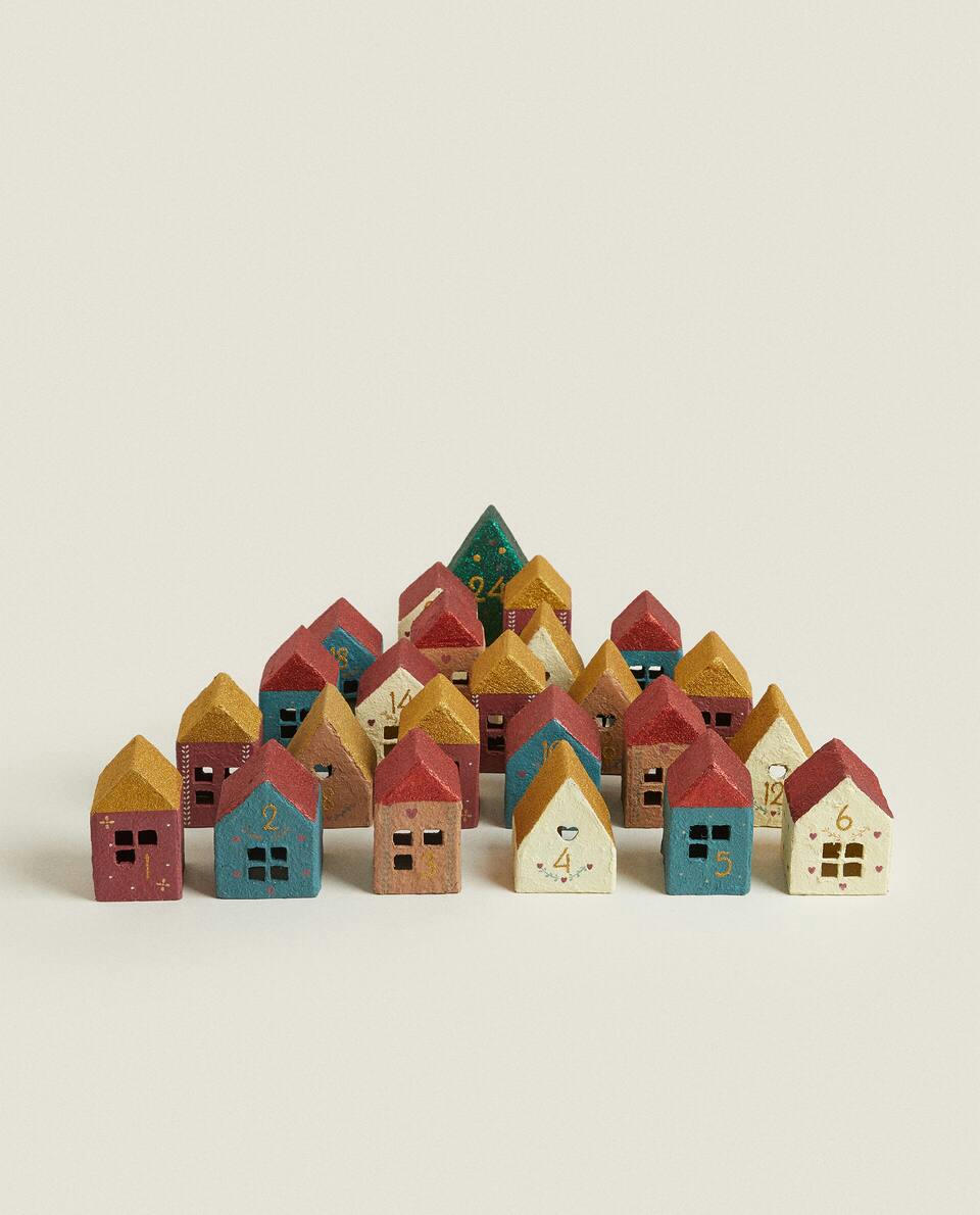 CHRISTMAS ADVENT CALENDAR WITH PAPER M?CHé HOUSES