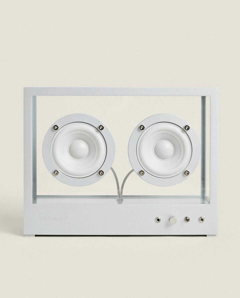 SMALL TRANSPARENT ALUMINIUM GLASS SPEAKER