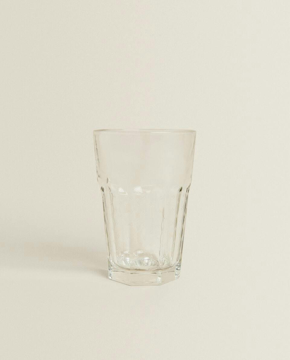 RAISED DESIGN GLASS TUMBLER
