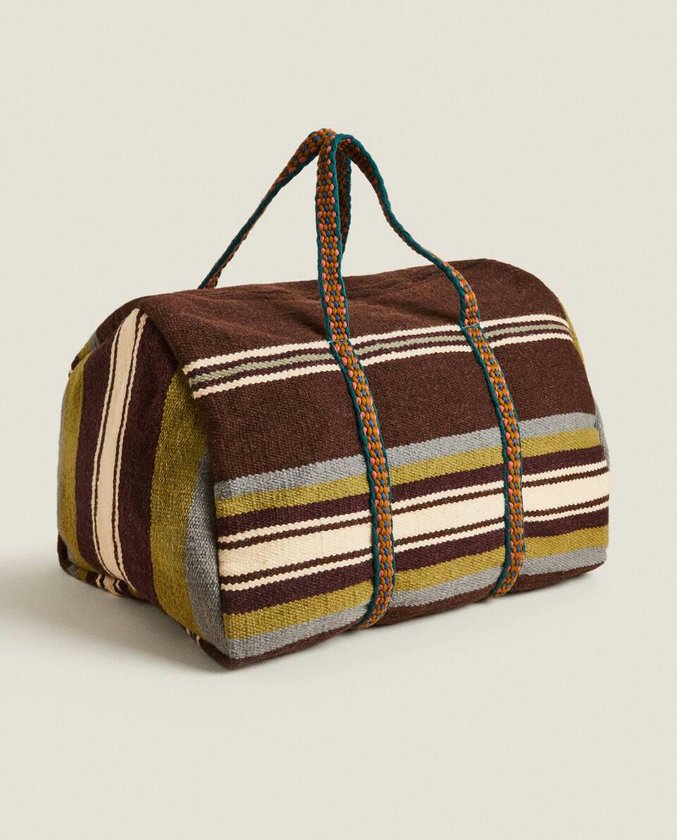 MULTICOLOURED WOOL TRAVEL BAG