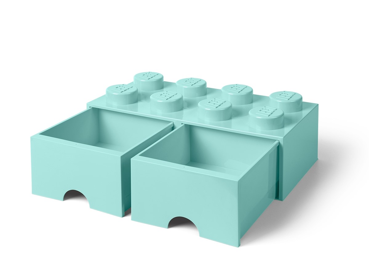8-Stud Brick Drawer – Aqua Blue