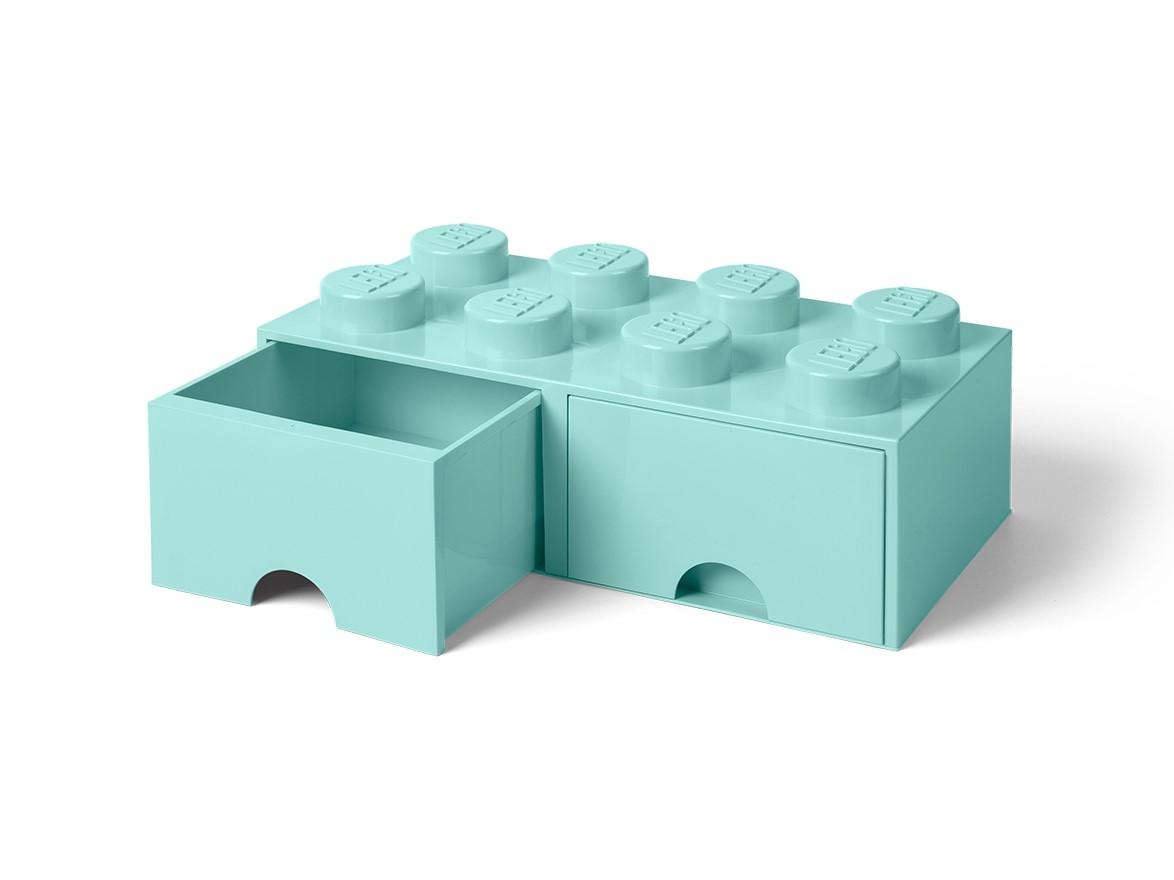8-Stud Brick Drawer – Aqua Blue