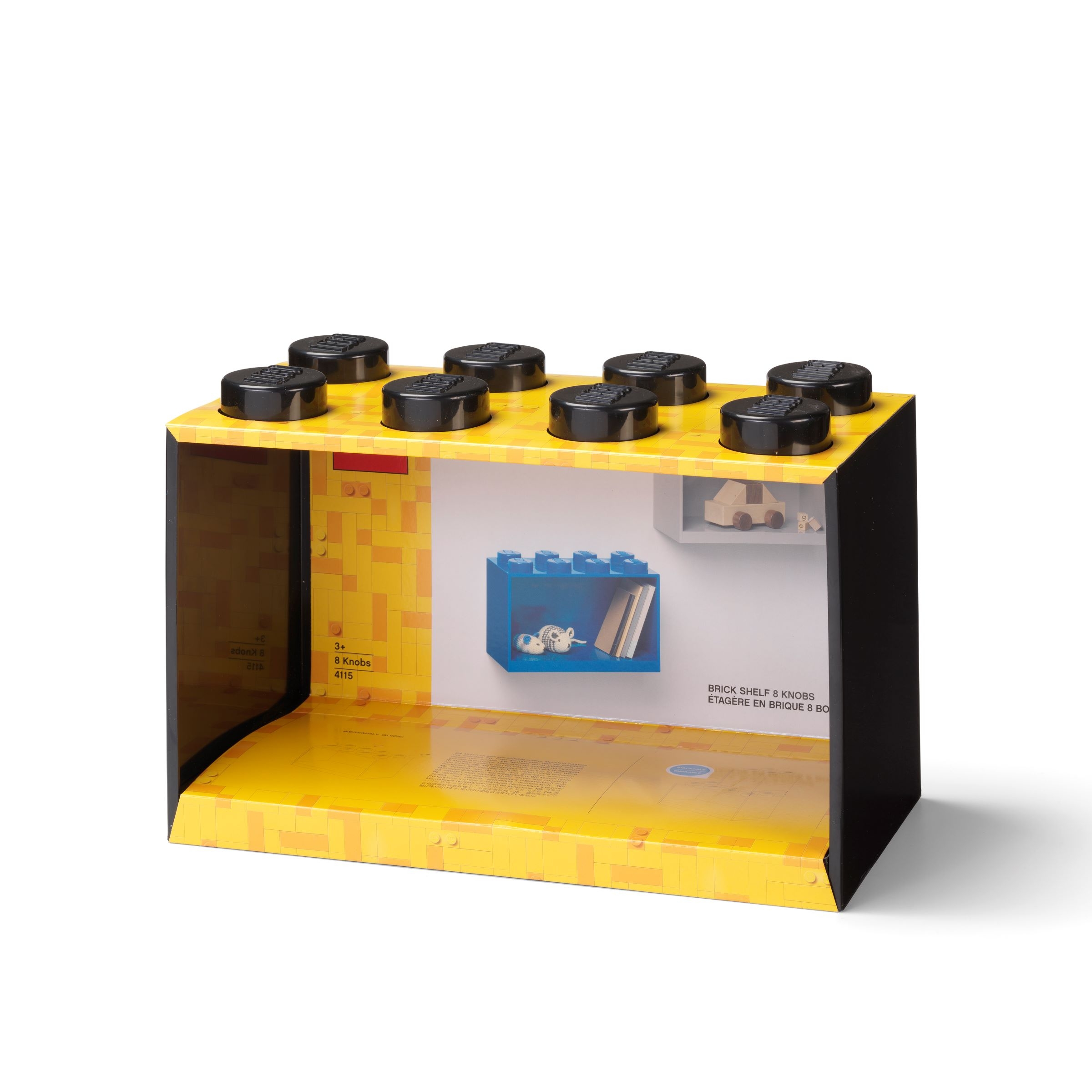 8-Stud Brick Shelf – Black