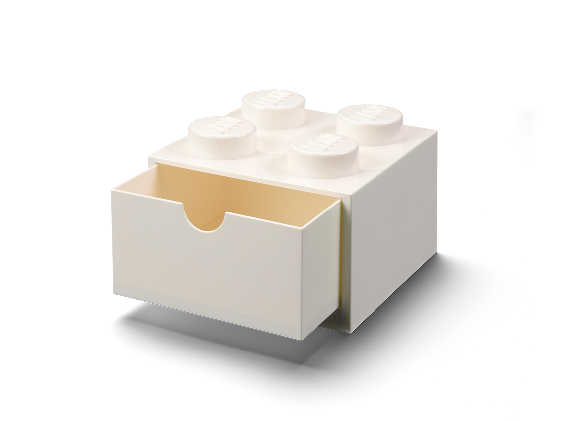 4-Stud Desk Drawer – White