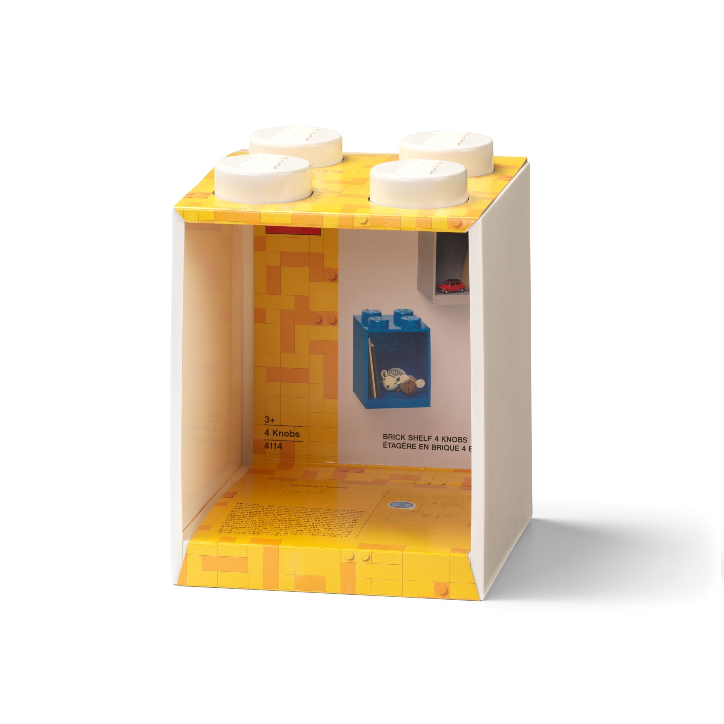 4-Stud Brick Shelf – White