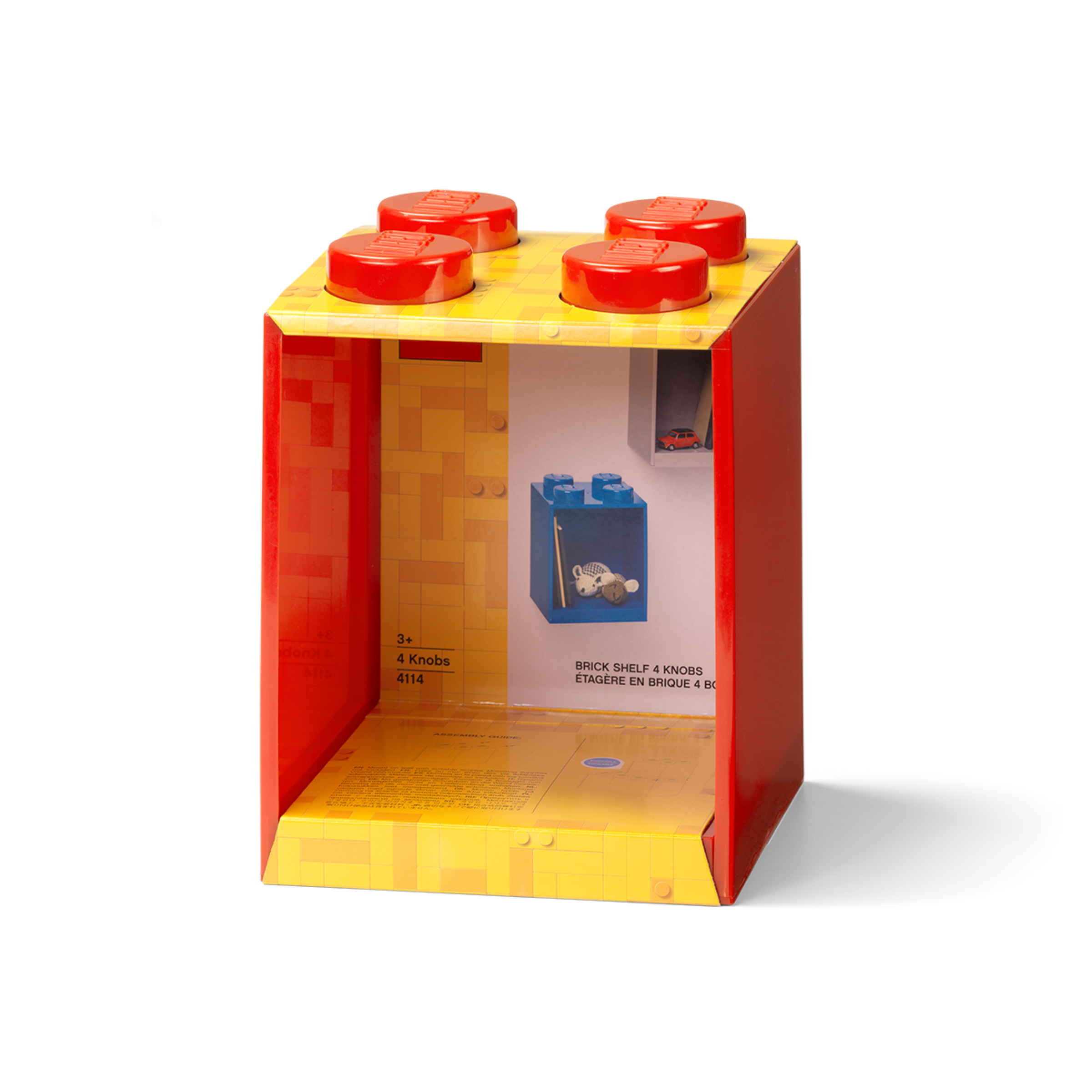 4-Stud Brick Shelf – Bright Red