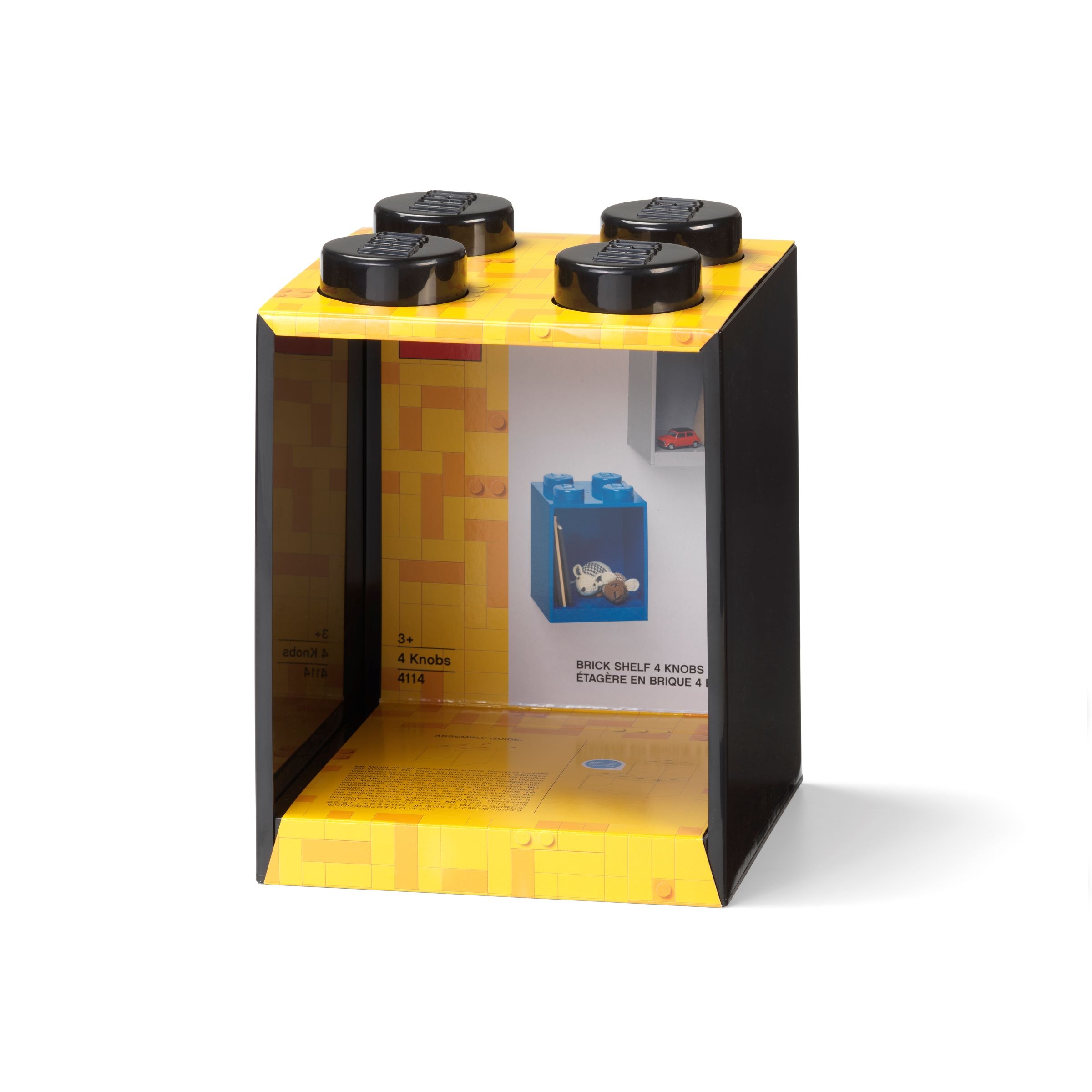 4-Stud Brick Shelf – Black